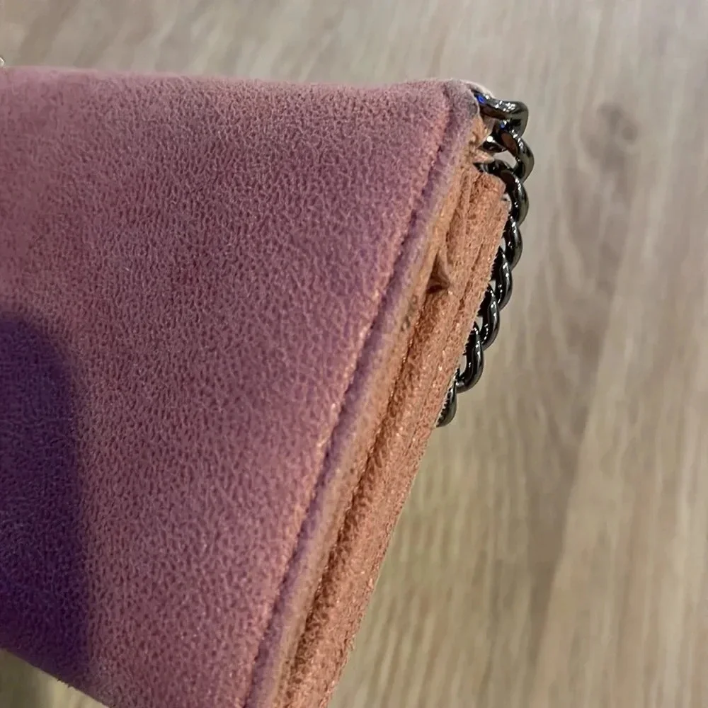 Stella McCartney Mini Falabella Metallic Wallet in Pink Suede - Picture 12 of 15